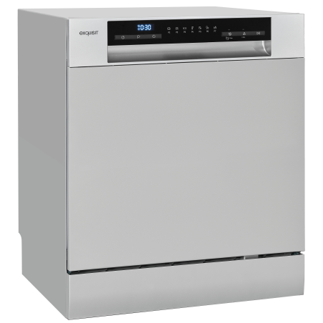 EXQUISIT GSP508-030D Geschirrspüler (freistehend (Besteckkorb, 550 mm breit, 49 dB (A), D) silber