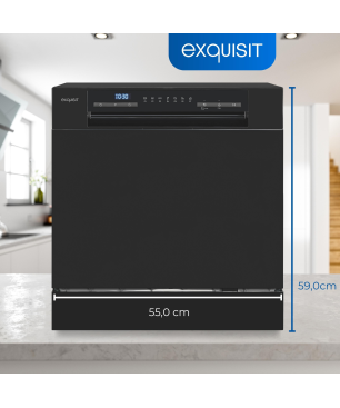 EXQUISIT GSP508-030D Geschirrspüler (freistehend (Besteckkorb, 550 mm breit, 49 dB (A), D)