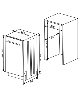 RESPEKTA GSP 45 VV Geschirrspüler (vollintegrierbar, 445 mm breit, E)