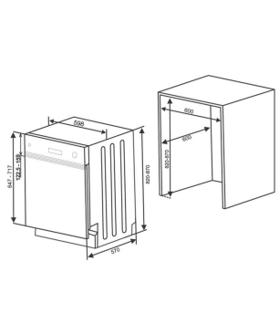 TELEFUNKEN ES60T14E Geschirrspüler (teilintegrierbar, 598 mm breit, E)