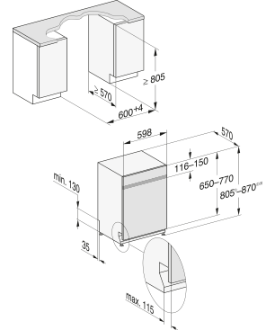 MIELE G 5110 SCi Active Geschirrspüler (teilintegrierbar, 598 mm breit, 45 dB (A), D)