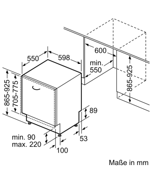 NEFF S 455 HVX 15 E Geschirrspüler (vollintegrierbar, 598 mm breit, 46 dB (A), E)