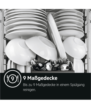 AEG REFURBISHED (*) FEE7341AZM Geschirrspüler (teilintegrierbar (Besteckkorb, 446 mm breit, 44 dB (A), D)
