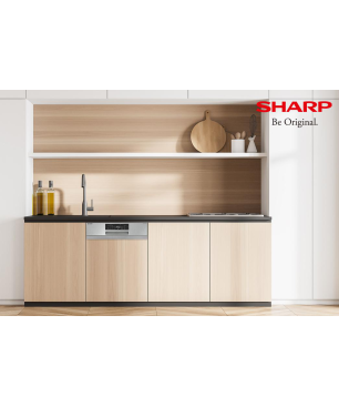 SHARP QW-NA25S44BI-DE Geschirrspüler (teilintegrierbar, 600 mm breit, 44 dB (A), B)