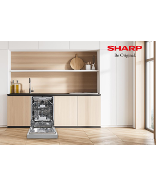 SHARP QW-NA25S44BI-DE Geschirrspüler (teilintegrierbar, 600 mm breit, 44 dB (A), B)