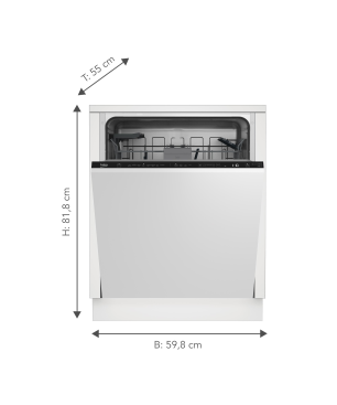 BEKO BDIN3844M0 Geschirrspüler (vollintegrierbar, 598 mm breit, 43 dB (A), C)