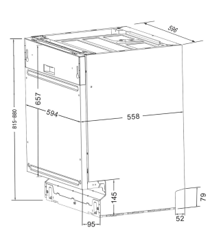 WOLKENSTEIN WDW 14-7 FI TD Geschirrspüler (vollintegrierbar (Besteckschublade, 600 mm breit, 47 dB (A), D)