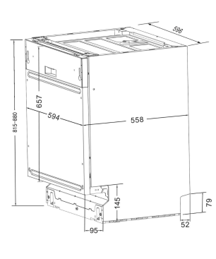 WOLKENSTEIN WDW 14-7 FI TD Geschirrspüler (vollintegrierbar (Besteckschublade, 600 mm breit, 47 dB (A), D)