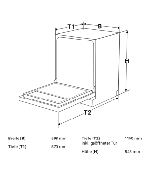 KKT KOLBE DW614FS Geschirrspüler (unterbaufähig, 59,8 cm breit, D)