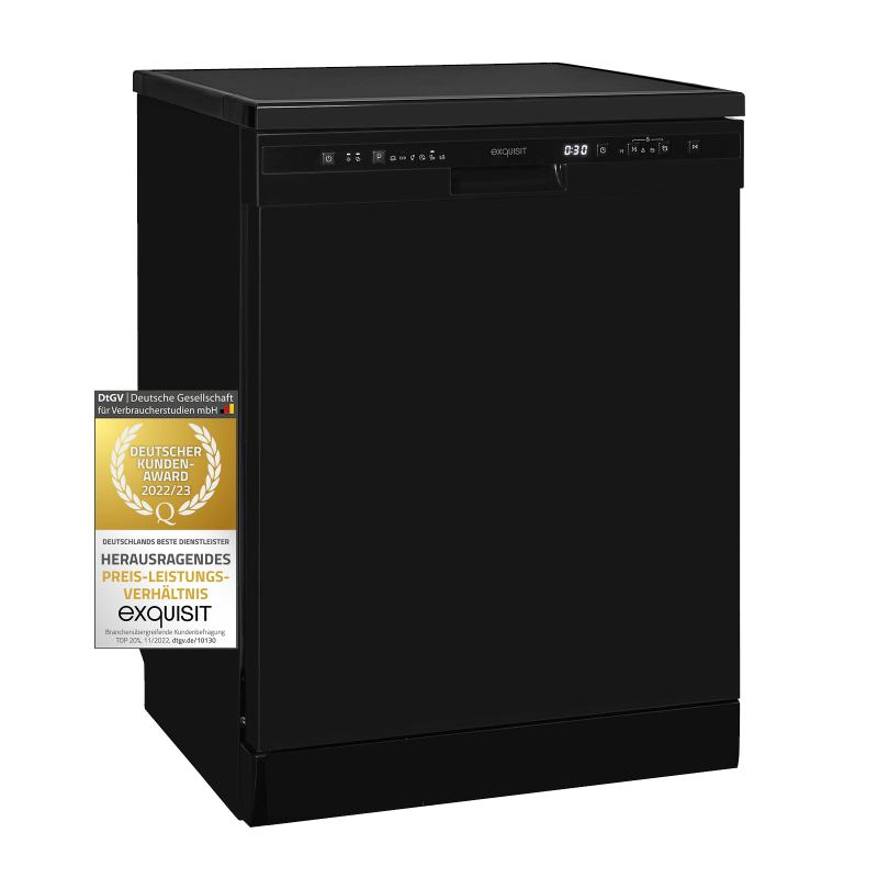 EXQUISIT GSP6312-030D schwarz Geschirrspüler, 598 mm breit, D)