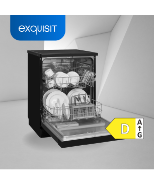 EXQUISIT GSP6312-030D schwarz Geschirrspüler, 598 mm breit, D)