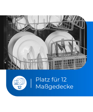 EXQUISIT GSP6312-030D schwarz Geschirrspüler, 598 mm breit, D)