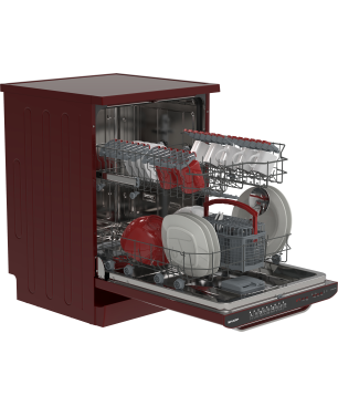 SHARP QW-I23F47EM-DE Retro Geschirrspüler (Freistehend mit Unterbaumöglichkeit, 600 mm breit, 47 dB (A), E)