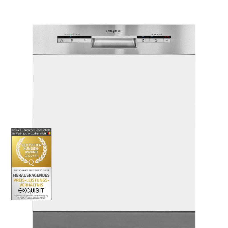EXQUISIT EGSP1012-EB-030E inox Geschirrspüler (Einbaugerät, 598 mm breit, E)