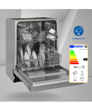 EXQUISIT EGSP1012-EB-030E inox Geschirrspüler (Einbaugerät, 598 mm breit, E)