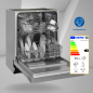 EXQUISIT EGSP1012-EB-030E inox Geschirrspüler (Einbaugerät, 598 mm breit, E)