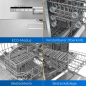 EXQUISIT EGSP1012-EB-030E inox Geschirrspüler (Einbaugerät, 598 mm breit, E)