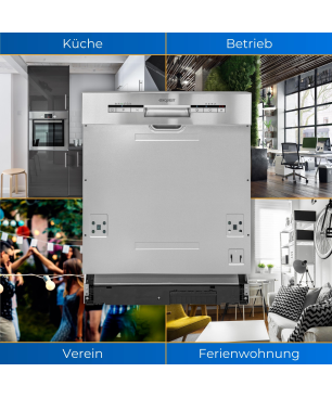 EXQUISIT EGSP1012-EB-030E inox Geschirrspüler (Einbaugerät, 598 mm breit, E)