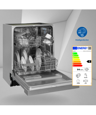 EXQUISIT EGSP2113-EB-030E inox Geschirrspüler (Einbaugerät, 598 mm breit, E)