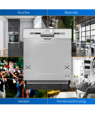 EXQUISIT EGSP2113-EB-030E inox Geschirrspüler (Einbaugerät, 598 mm breit, E)