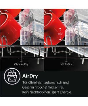 AEG FEE7471AP Geschirrspüler (teilintegrierbar (Besteckschublade, 596 mm breit, 44 dB (A), C)