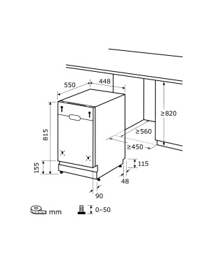EXQUISIT EGSP2109-E-030E silber Geschirrspüler (Einbaugerät (Besteckkorb, 448 mm breit, 47 dB (A), E)