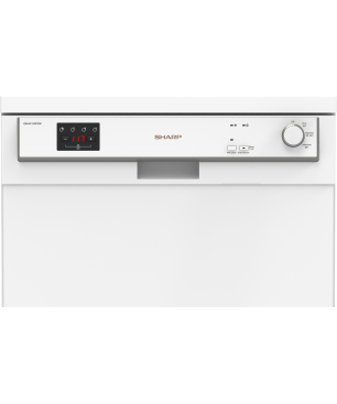 SHARP QW-HX12F47EW-DE Geschirrspüler (Freistehend mit Unterbaumöglichkeit, 598 mm breit, 47 dB (A), E)