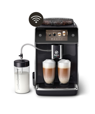 SAECO SM6680/00 GranAroma Deluxe 18 Kaffeespezialitäten Kaffeevollautomat Klavierlack-Schwarz