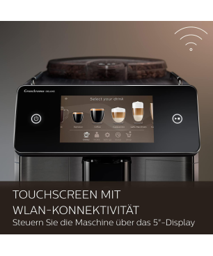 SAECO SM6680/00 GranAroma Deluxe 18 Kaffeespezialitäten Kaffeevollautomat Klavierlack-Schwarz