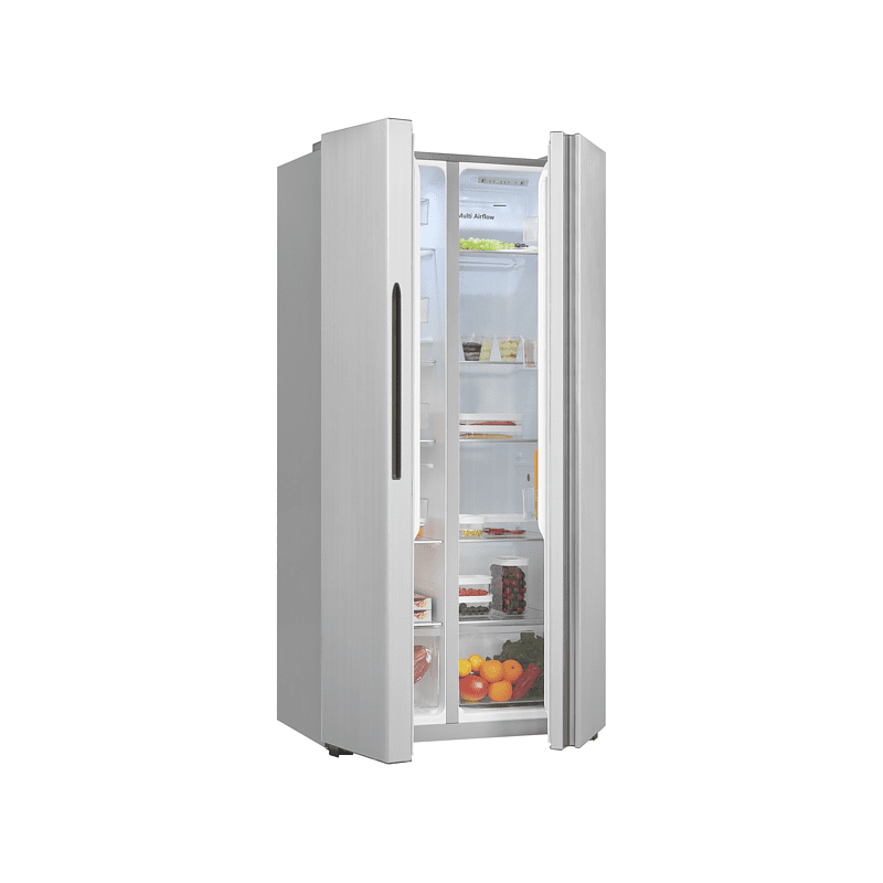 EXQUISIT SBS46-010F inoxlook Kühlgefrierkombination (289,13 kWh/Jahr, F, 1780 mm hoch, Edelstahloptik)