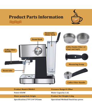 BIOLOMIX 20-EU Espressomaschine Grau
