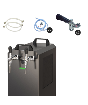 ICH-ZAPFE STREAM 50K mit Luftpumpe Bierkoffer, Durchlaufkühler 2- leitig Trockenkühler - Zapfkopf: ohne Zapfanlage