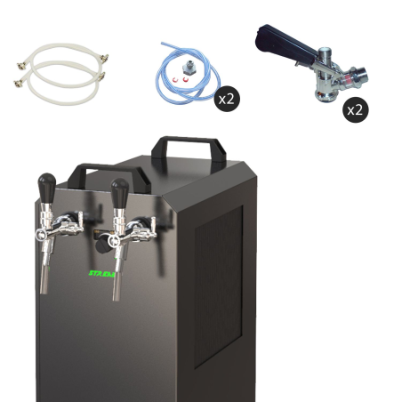 ICH-ZAPFE STREAM 50K mit Luftpumpe Bierkoffer, Durchlaufkühler 2- leitig Trockenkühler - Zapfkopf: ohne Zapfanlage