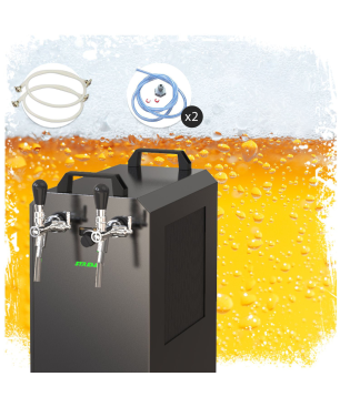 ICH-ZAPFE STREAM 50K mit Luftpumpe Bierkoffer, Durchlaufkühler 2- leitig Trockenkühler - Zapfkopf: ohne Zapfanlage
