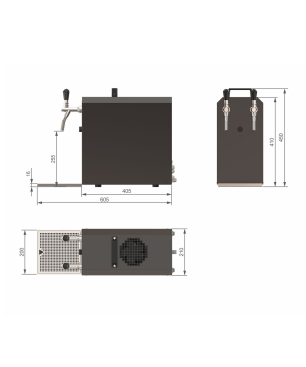 ICH-ZAPFE Untertheken Zapfanlage STREAM 50K 2-leitig,55 L/h-Zapfkopf:2: Flach, Zapfkopf: KeyKeg - Set Zapfanlage