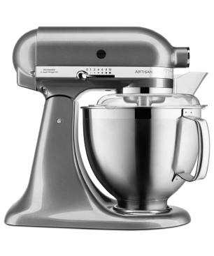 KITCHENAID Artisan 4,8 Liter - 5KSM185PSEMS Küchenmaschine Medaillon Silber (300 Watt)