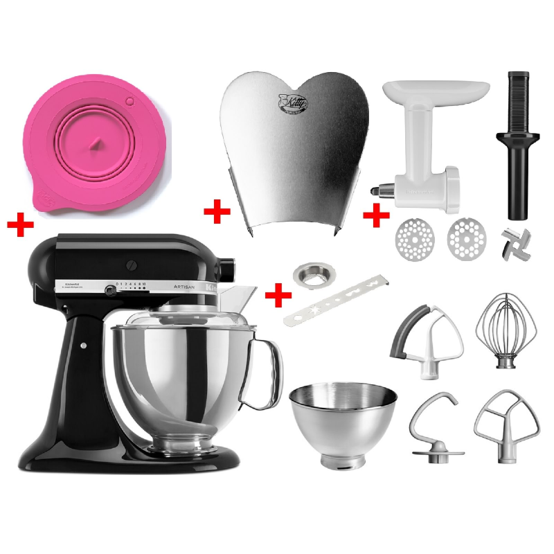 KITCHENAID 5KSM175PSEOB Sparset inkl. 4 Zubehöre Küchenmaschine Onyx Black (300 Watt)