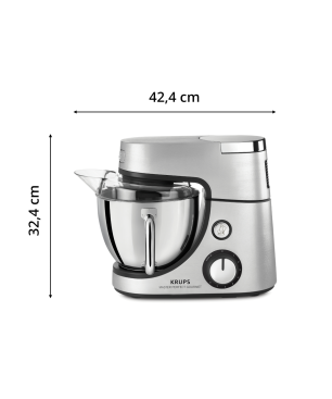 KRUPS KA631D11 Küchenmaschine Silber (Rührschüsselkapazität: 4,6 Liter, 1100 Watt)