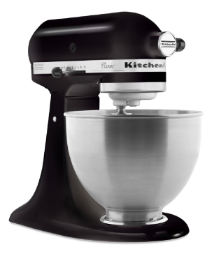 KITCHENAID 5K45SSEOB Sparset mit 4 Zubehören Küchenmaschine Onyx Schwarz (275 Watt)