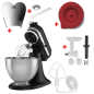 KITCHENAID 5K45SSEOB Sparset mit 4 Zubehören Küchenmaschine Onyx Schwarz (275 Watt)