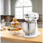 KITCHENAID Classic 5K45SSE Küchenmaschinen weiß (Rührschüsselkapazität: 4,3 Liter, 250 Watt)