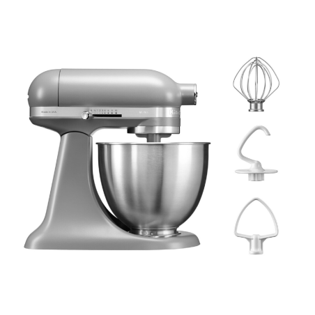 KITCHENAID MINI - 5KSM3311XEFG - 3,3 Liter Küchenmaschine Matt Grau (Rührschüsselkapazität: 3,3 Liter, 250 Watt)