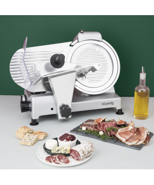 H.KOENIG H.Koenig MSX250 Allesschneider/ Aufschnitt bis 12 mm Dicke/25 cm Ø Messer/ mit Messerschärfer/silber Schneidemaschine