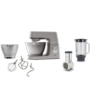 KENWOOD KVC 5391 S CHEF ELITE Küchenmaschine Silber/Edelstahl (Rührschüsselkapazität: 4,6 Liter, 1200 Watt)