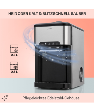 KLARSTEIN Aqueous Eiswürfelmaschine (100 Watt, Silber)