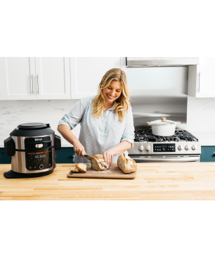 NINJA OL550EU Foodi 11-in-1 SmartLid Multikocher Stainless Steel/Black (Rührschüsselkapazität: 6 Liter, 1460 Watt)