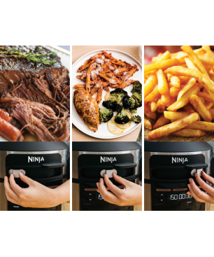 NINJA OL550EU Foodi 11-in-1 SmartLid Multikocher Stainless Steel/Black (Rührschüsselkapazität: 6 Liter, 1460 Watt)