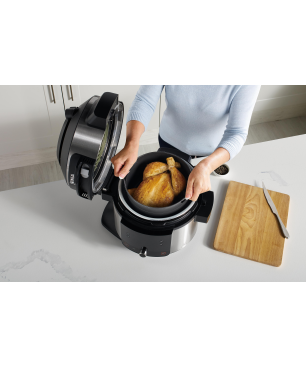 NINJA OL550EU Foodi 11-in-1 SmartLid Multikocher Stainless Steel/Black (Rührschüsselkapazität: 6 Liter, 1460 Watt)