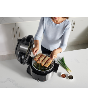 NINJA OL550EU Foodi 11-in-1 SmartLid Multikocher Stainless Steel/Black (Rührschüsselkapazität: 6 Liter, 1460 Watt)