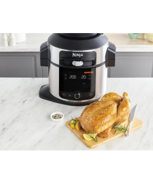 NINJA OL550EU Foodi 11-in-1 SmartLid Multikocher Stainless Steel/Black (Rührschüsselkapazität: 6 Liter, 1460 Watt)